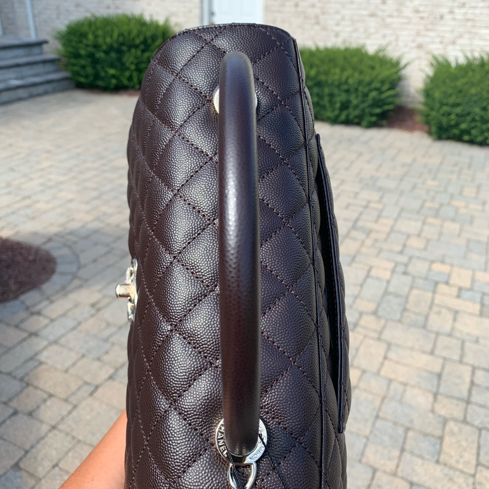 CHANEL Black Quilted Satchel with Gold Accents - Picture 5 of 11